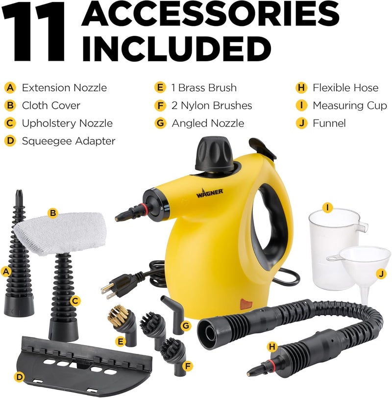 Wagner 2460111 505e Handheld Steam Cleaner, Multi-purpose Steamer, 11 Attachments, Chemical-Free Cleaning, Pet and Kid Safe - Image 2